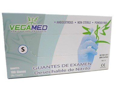 VEGAMED GUANTES NITRILO AZULES CAJA X 100 SMALL