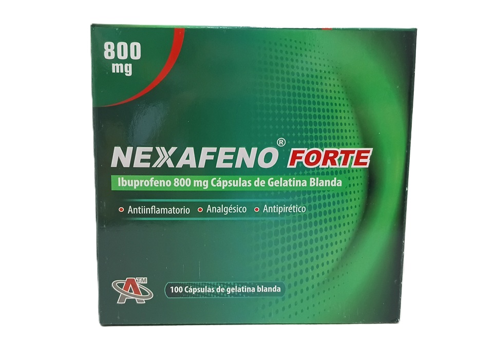 NEXAFENO FORTE- Ibuprofeno 800mg Gelatina blanda * caj/100